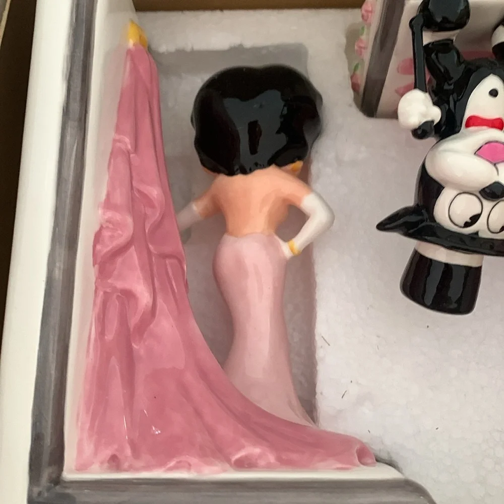 1995 Vintage Betty Boop And Bimbo The Cat Cartoon Character Bookends NEW MINT - Picture 5 of 9